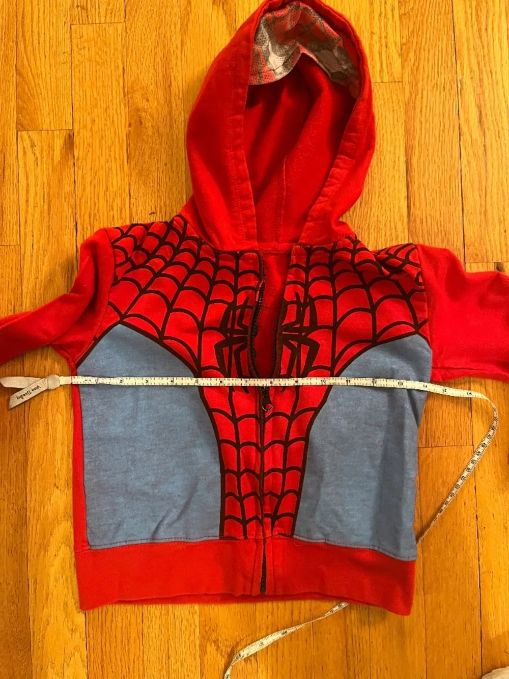 Marvel Boys Spider-Man Fleece Full Zip Costume Hoodie Red Blue Size 4T/5T - Picture 3 of 3
